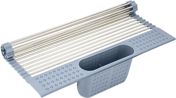 Roll Up Dish Drying Rack Over The Sink Multi-Purpose Rack Rollable Food-Grade Stainless Steel Rack Dish Drainer Roll Up for Kitchen Sink 20.1''x14.9''